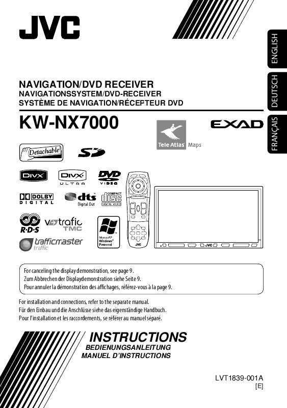 Guide utilisation JVC KW-NX7000  de la marque JVC