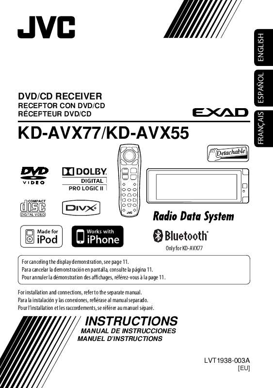 Guide utilisation JVC KD-AVX55  de la marque JVC