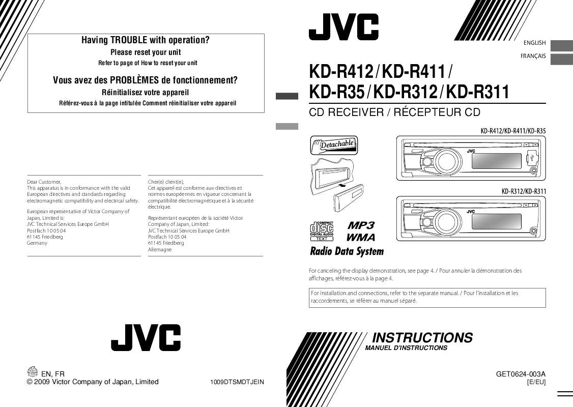 Guide utilisation JVC KD-R311  de la marque JVC