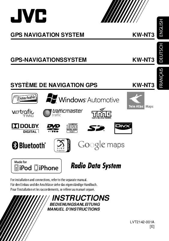 Guide utilisation JVC KW-NT3  de la marque JVC