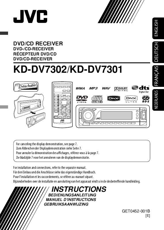 Guide utilisation JVC KD-DV7301  de la marque JVC