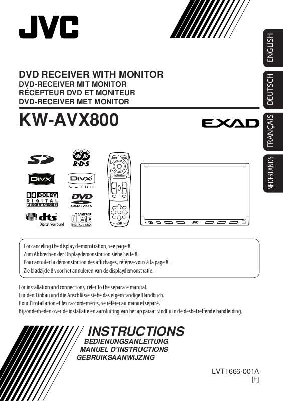 Guide utilisation JVC KW-AVX800  de la marque JVC