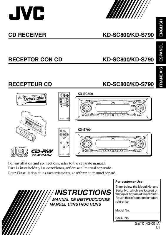 Guide utilisation JVC KD-SC800  de la marque JVC