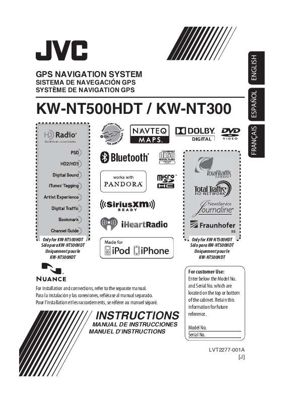 Guide utilisation JVC KW-NT300  de la marque JVC