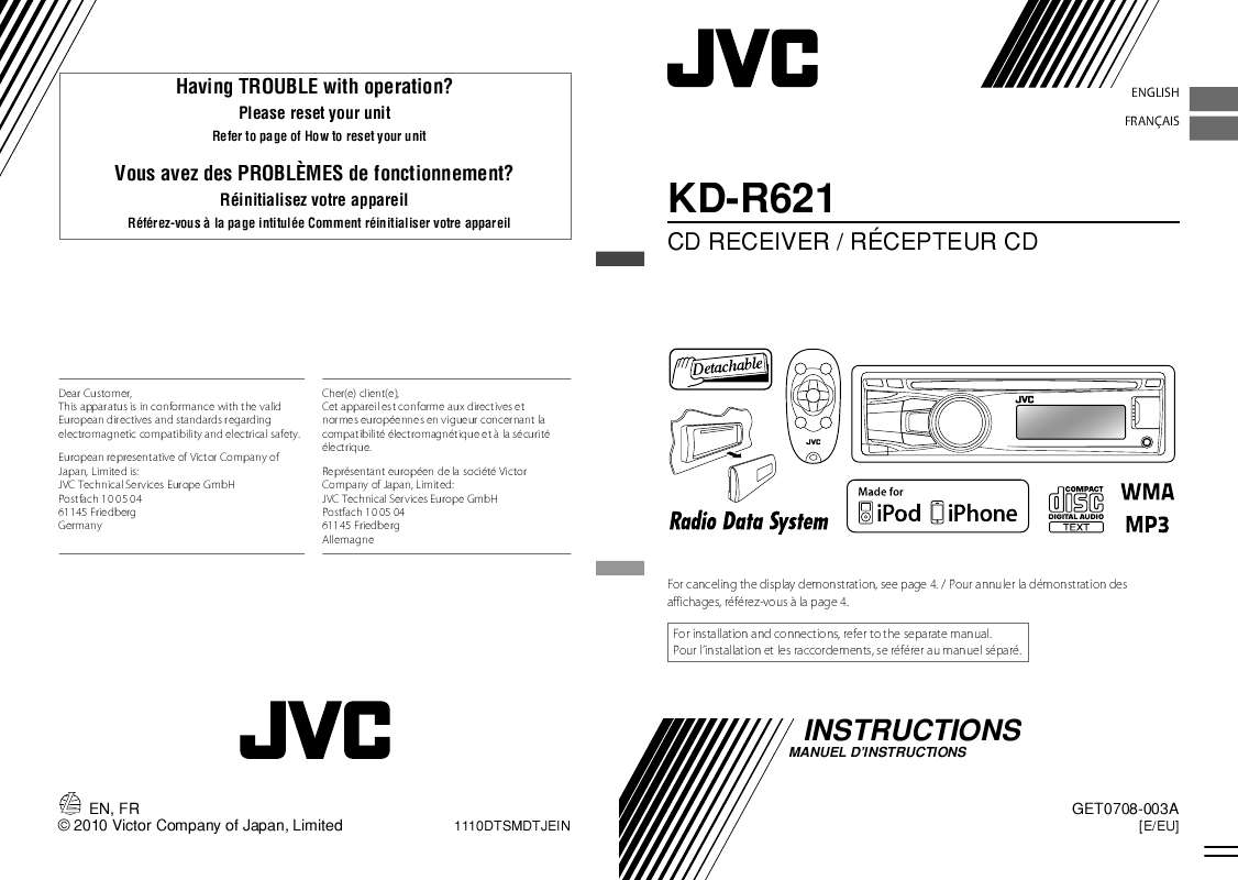 Guide utilisation JVC KD-R621E  de la marque JVC