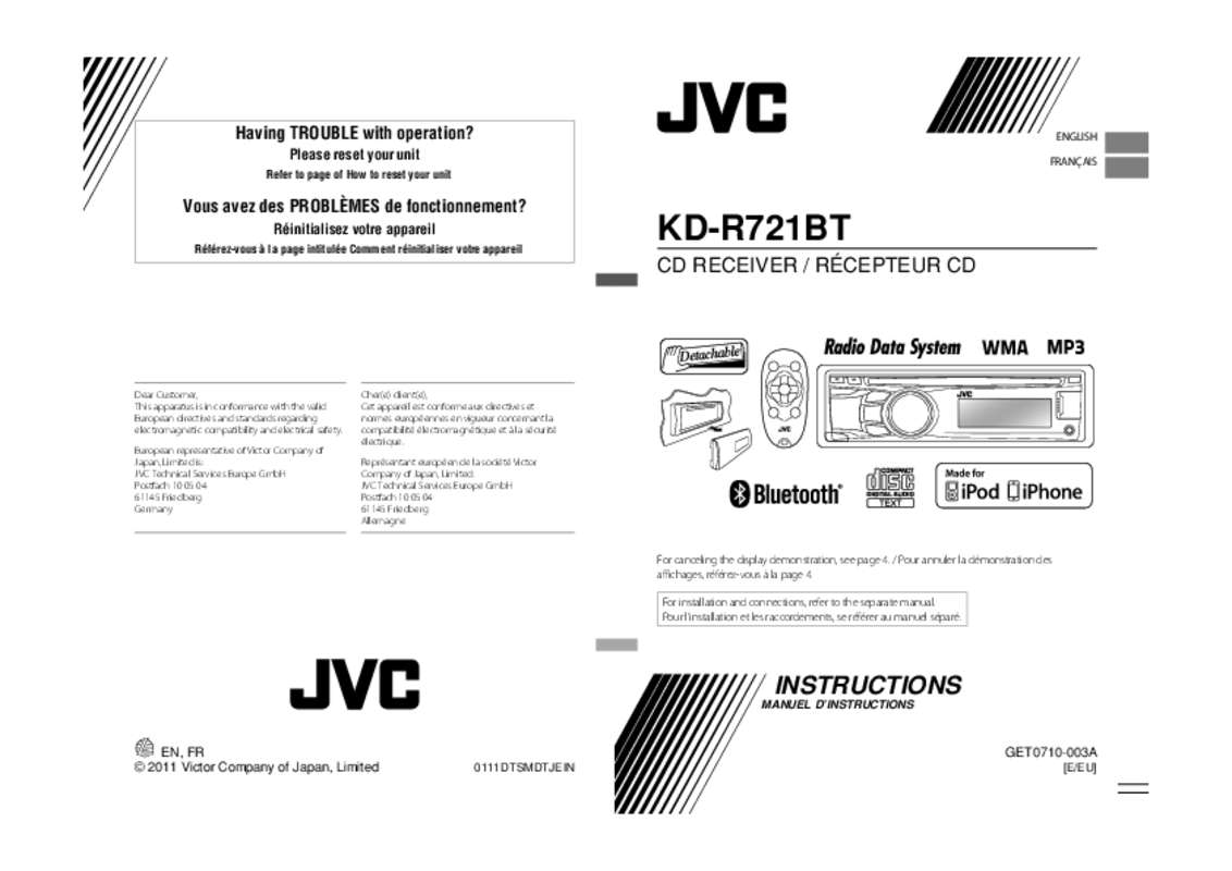 Guide utilisation JVC KD-R721E  de la marque JVC