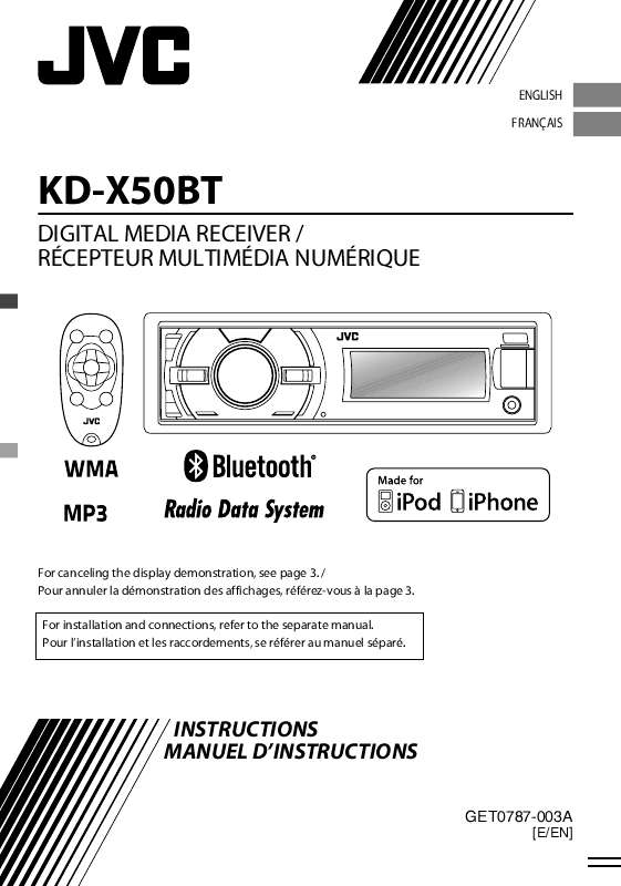 Guide utilisation JVC KD-X50BTE  de la marque JVC