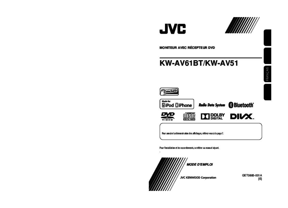 Guide utilisation JVC KW-AV61BT  de la marque JVC
