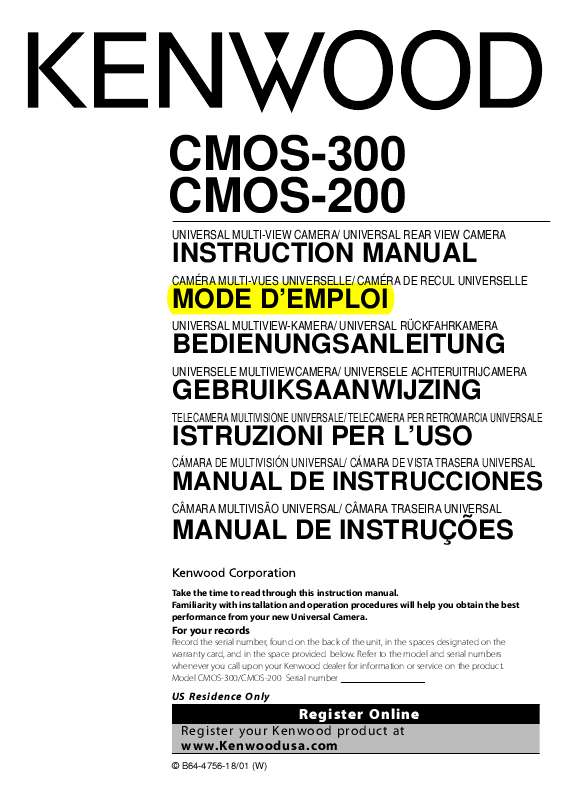 Guide utilisation KENWOOD CMOS-200 de la marque KENWOOD