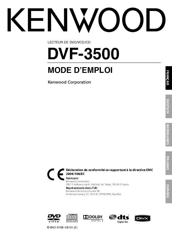 Guide utilisation KENWOOD DVF-3500  de la marque KENWOOD