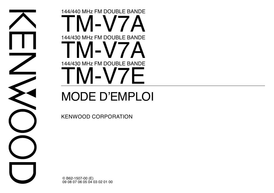 Guide utilisation KENWOOD TM-V7A  de la marque KENWOOD