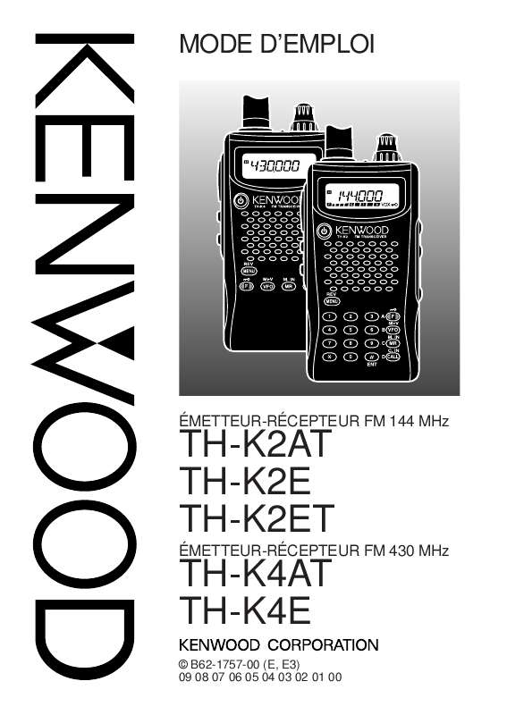 Guide utilisation KENWOOD TH-K2E  de la marque KENWOOD