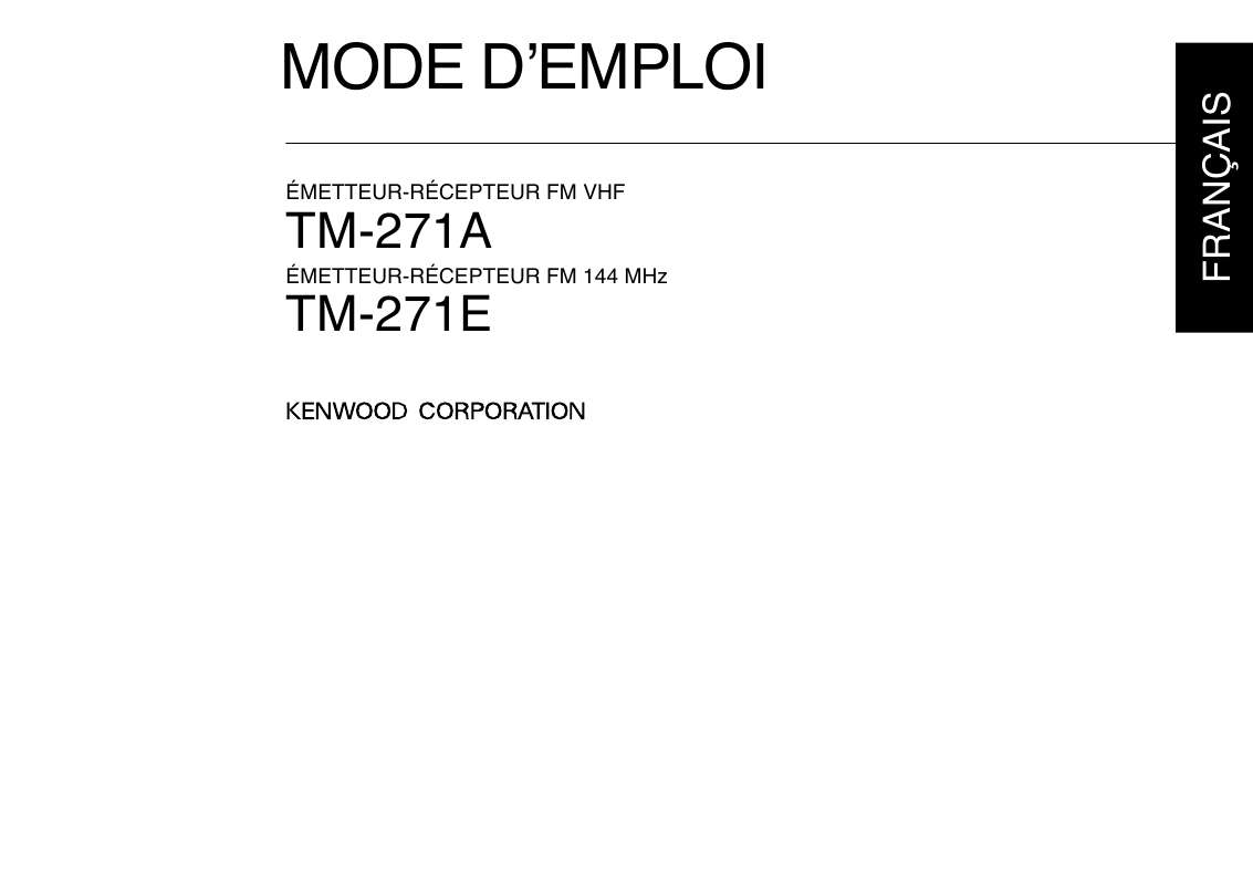 Guide utilisation KENWOOD TM-271A  de la marque KENWOOD