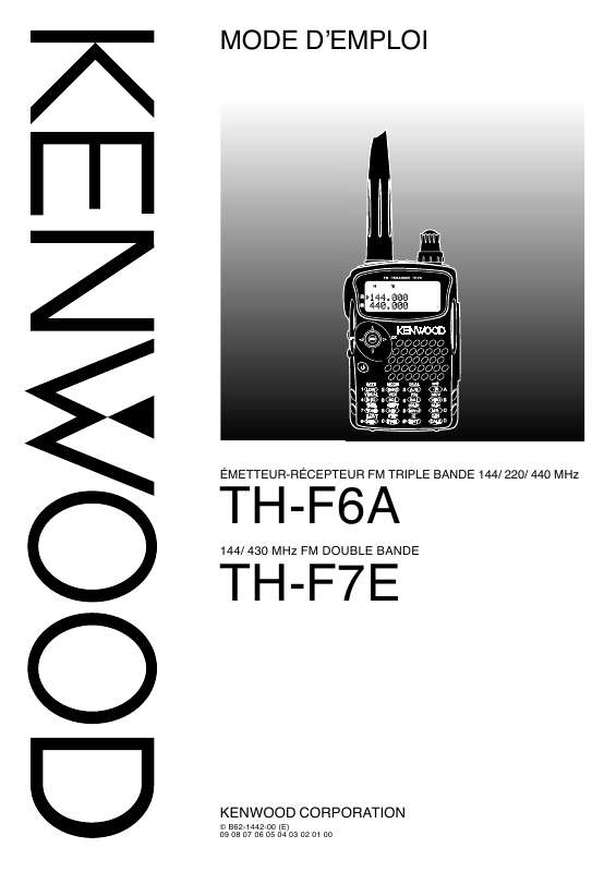 Guide utilisation KENWOOD TH-F6A  de la marque KENWOOD