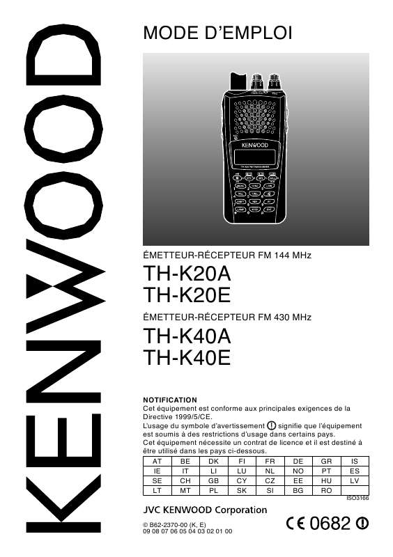 Guide utilisation KENWOOD TH-K20  de la marque KENWOOD
