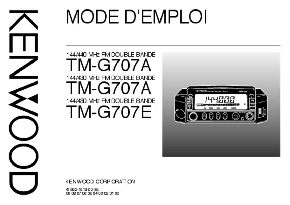 Guide utilisation KENWOOD TM-G707A  de la marque KENWOOD