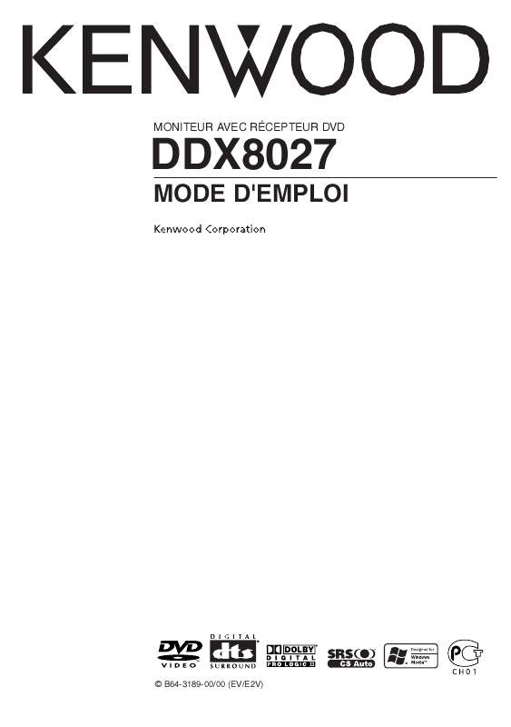 Guide utilisation KENWOOD DDX8027  de la marque KENWOOD