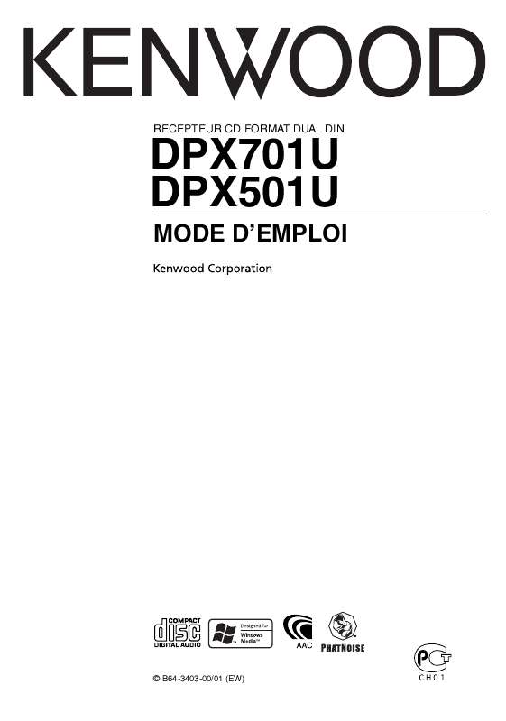 Guide utilisation KENWOOD DPX-501U  de la marque KENWOOD
