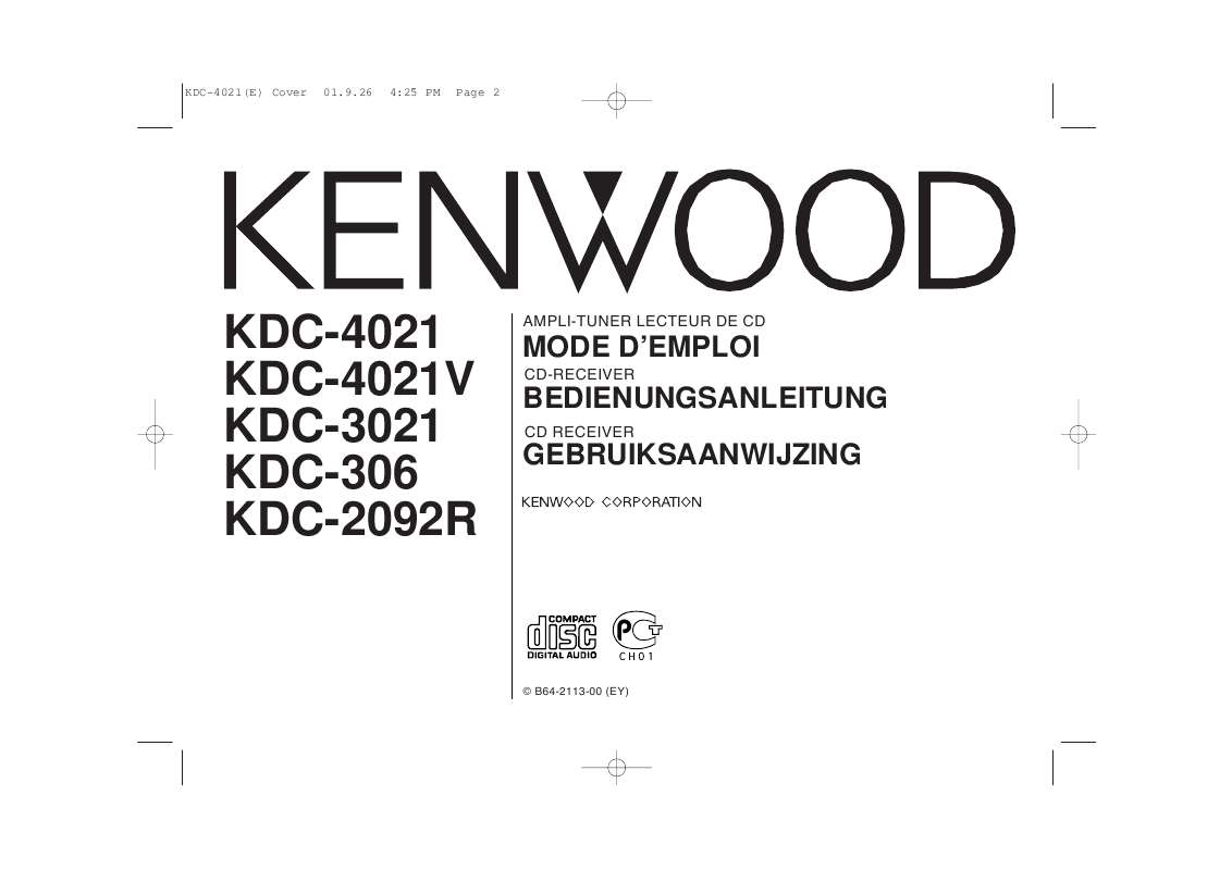 Guide utilisation KENWOOD KDC-4021V  de la marque KENWOOD