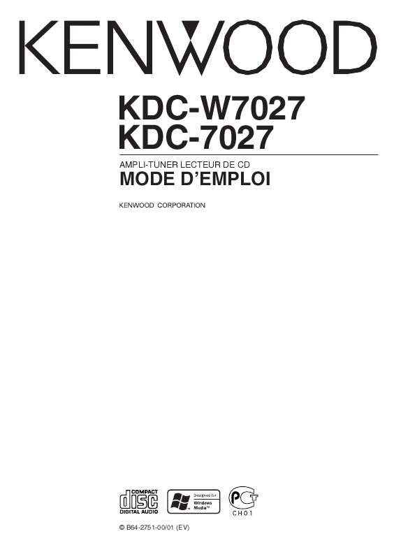 Guide utilisation KENWOOD KDC-7027  de la marque KENWOOD