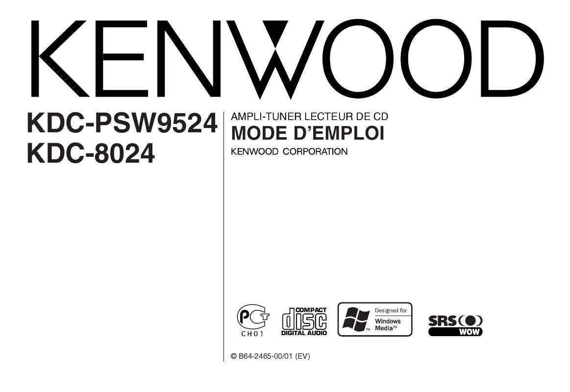 Guide utilisation KENWOOD KDC-8024  de la marque KENWOOD