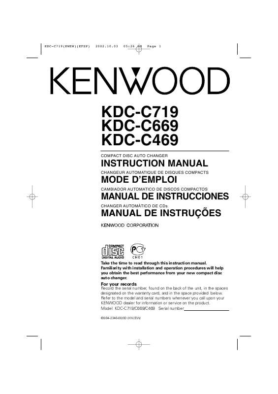 Guide utilisation KENWOOD KDC-C469  de la marque KENWOOD