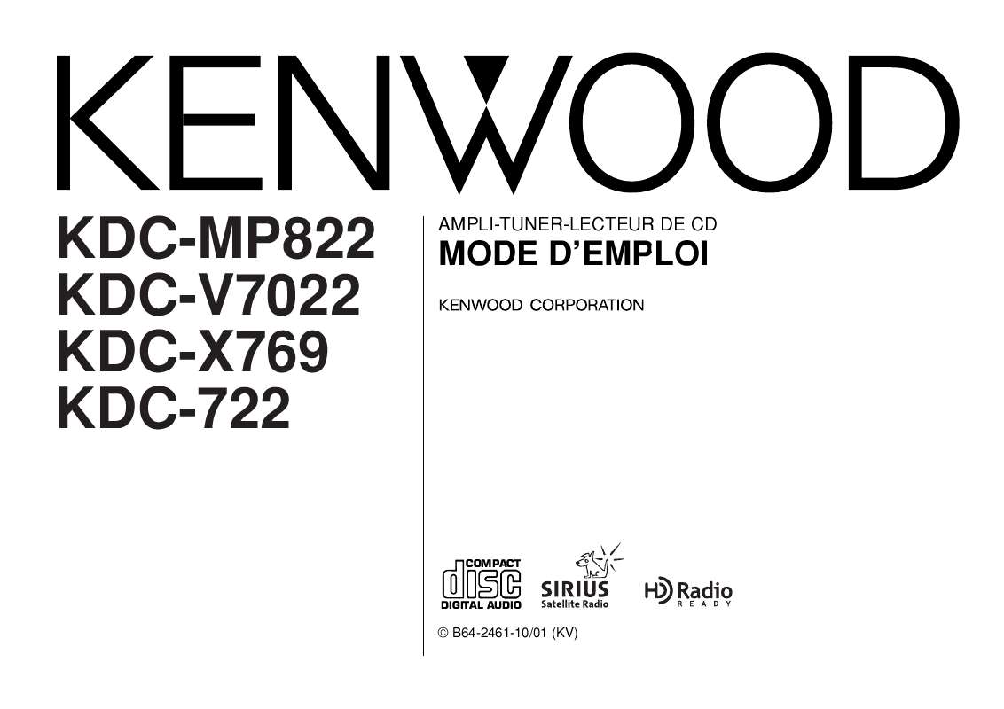 Guide utilisation KENWOOD KDC-MP822  de la marque KENWOOD