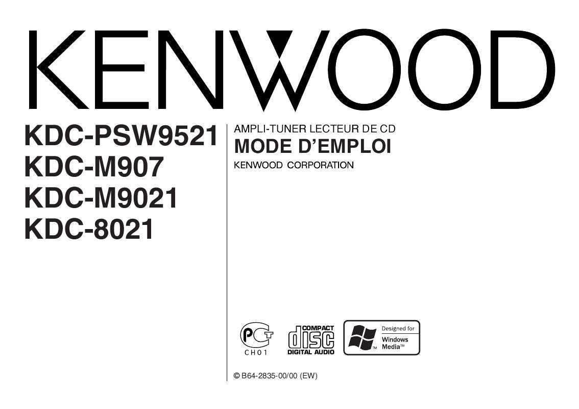 Guide utilisation KENWOOD KDC-PSW9521  de la marque KENWOOD