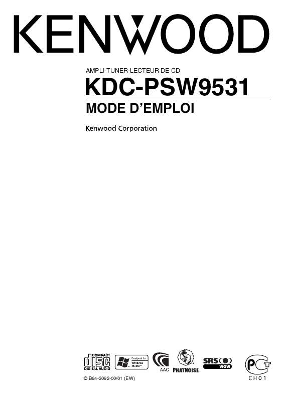 Guide utilisation KENWOOD KDC-PSW9531  de la marque KENWOOD