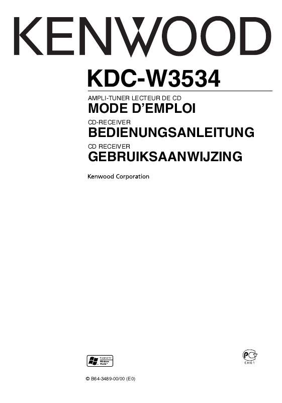 Guide utilisation KENWOOD KDC-W3534  de la marque KENWOOD