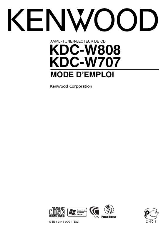 Guide utilisation KENWOOD KDC-W707  de la marque KENWOOD