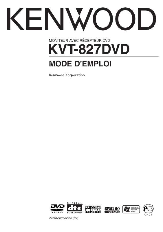 Guide utilisation KENWOOD KVT-827DVD  de la marque KENWOOD