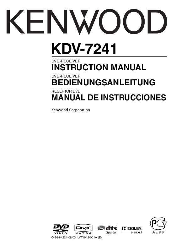 Guide utilisation KENWOOD KDV-7241Y  de la marque KENWOOD