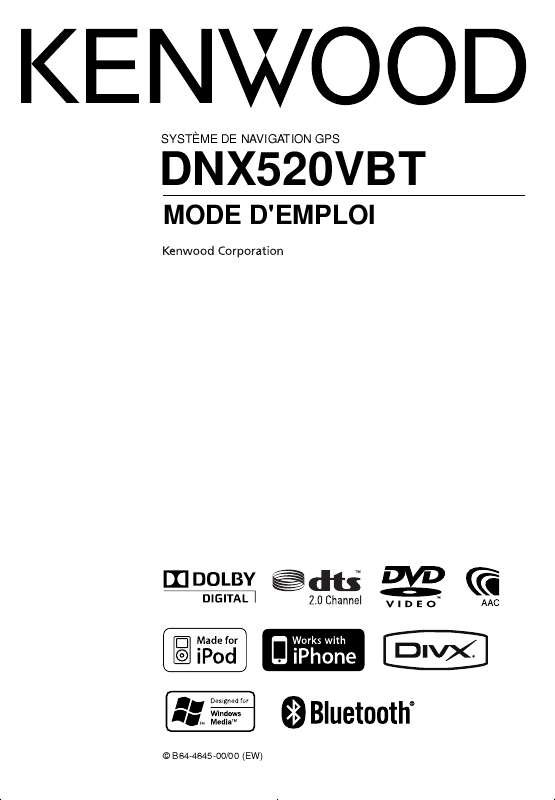 Guide utilisation KENWOOD DNX520VBT  de la marque KENWOOD