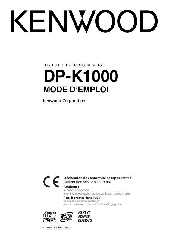 Guide utilisation KENWOOD DP-K1000  de la marque KENWOOD