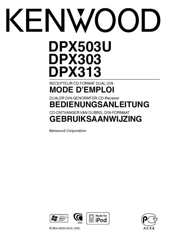 Guide utilisation KENWOOD DPX303  de la marque KENWOOD