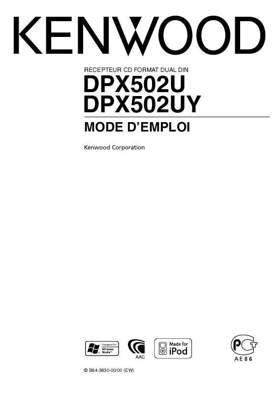 Guide utilisation KENWOOD DPX502U  de la marque KENWOOD