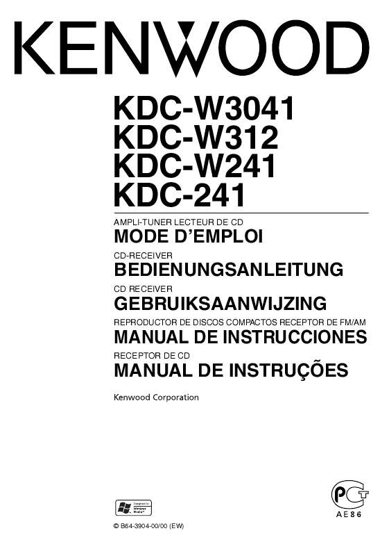 Guide utilisation KENWOOD KDC-241SA  de la marque KENWOOD