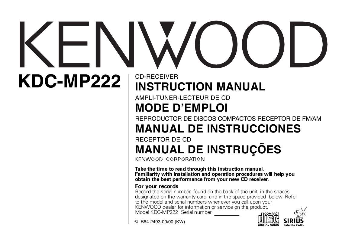 Guide utilisation KENWOOD KDC-MP222  de la marque KENWOOD