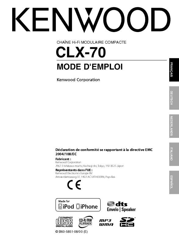 Guide utilisation KENWOOD CLX-70  de la marque KENWOOD