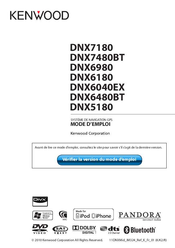 Guide utilisation KENWOOD DNX-6040EX  de la marque KENWOOD