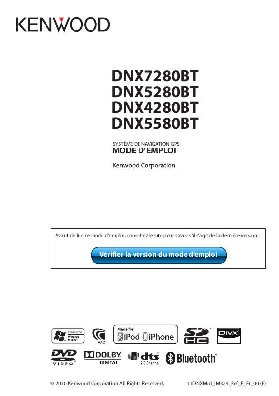 Guide utilisation KENWOOD DNX4280BT  de la marque KENWOOD