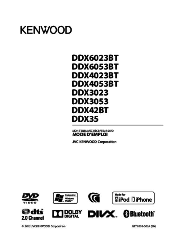 Guide utilisation KENWOOD DDX4023BT  de la marque KENWOOD
