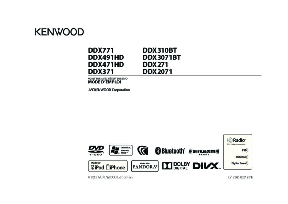 Guide utilisation KENWOOD DDX3071BT  de la marque KENWOOD