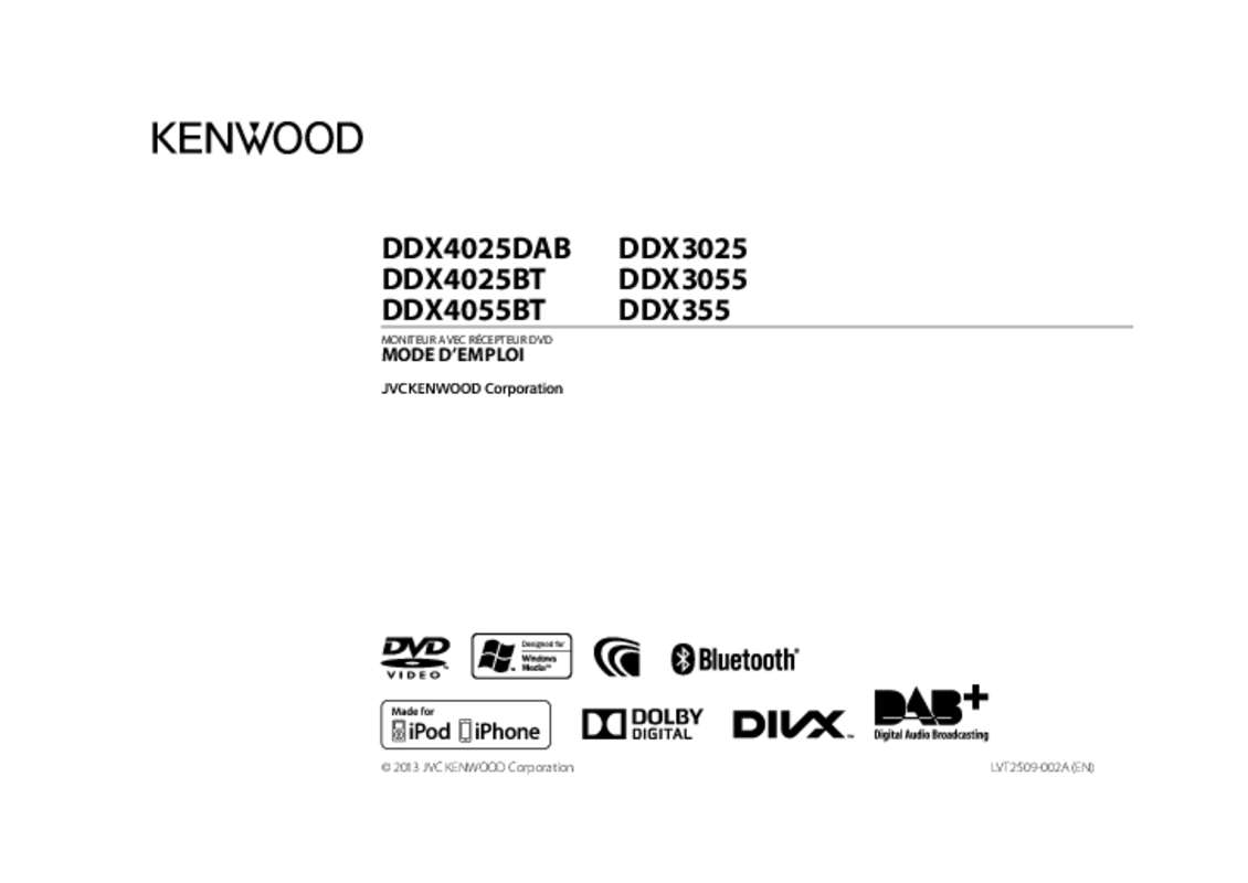 Guide utilisation KENWOOD DDX355  de la marque KENWOOD