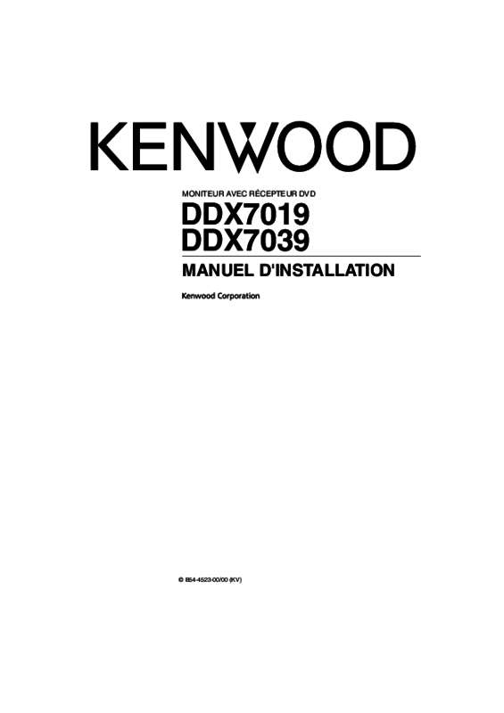 Guide utilisation KENWOOD DDX7019  de la marque KENWOOD
