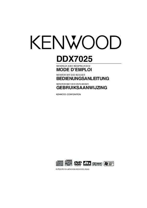 Guide utilisation KENWOOD DDX7025  de la marque KENWOOD