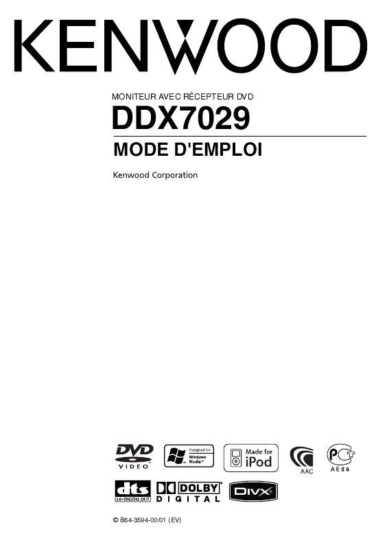 Guide utilisation KENWOOD DDX7029  de la marque KENWOOD