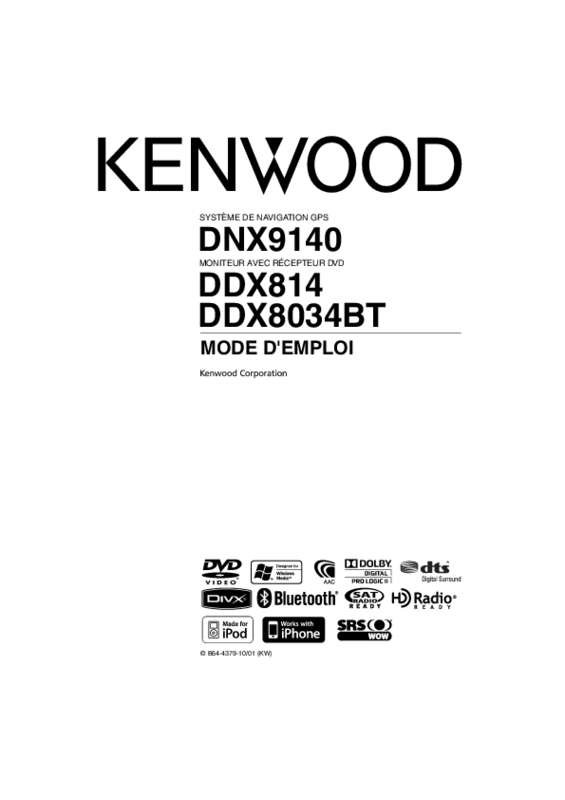 Guide utilisation KENWOOD DDX8034BT  de la marque KENWOOD
