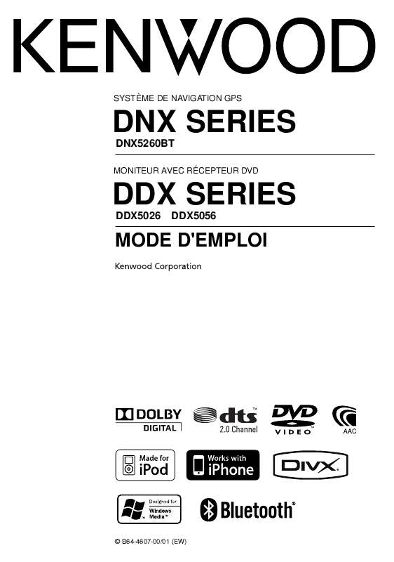 Guide utilisation KENWOOD DNX5260BT  de la marque KENWOOD